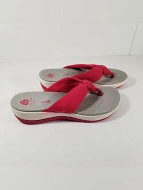 Clarks Cloudsteppers Arla Glison Sandals Women's 8M Pink Cushion Thong
